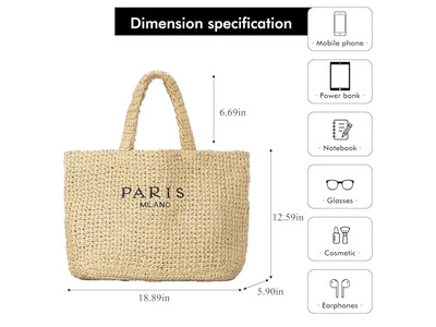 Half Circle Straw Bag Custom Made Embroidery Bags French Boho Kids Stripe