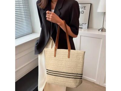 Lady Straw Handbag Bag Hat Sets Kit Girl For Soap Makeup Beach Rattan Purse