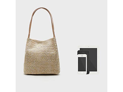 Natural Straw Bag Plastic Pumpkin Rainbow Round Purse Seaweed Small 1 Piece