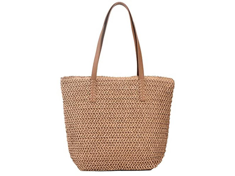 Simple Straw Bag Trendy Wheat Straws Girl Purse Tote Lined Kids Flowers Colored